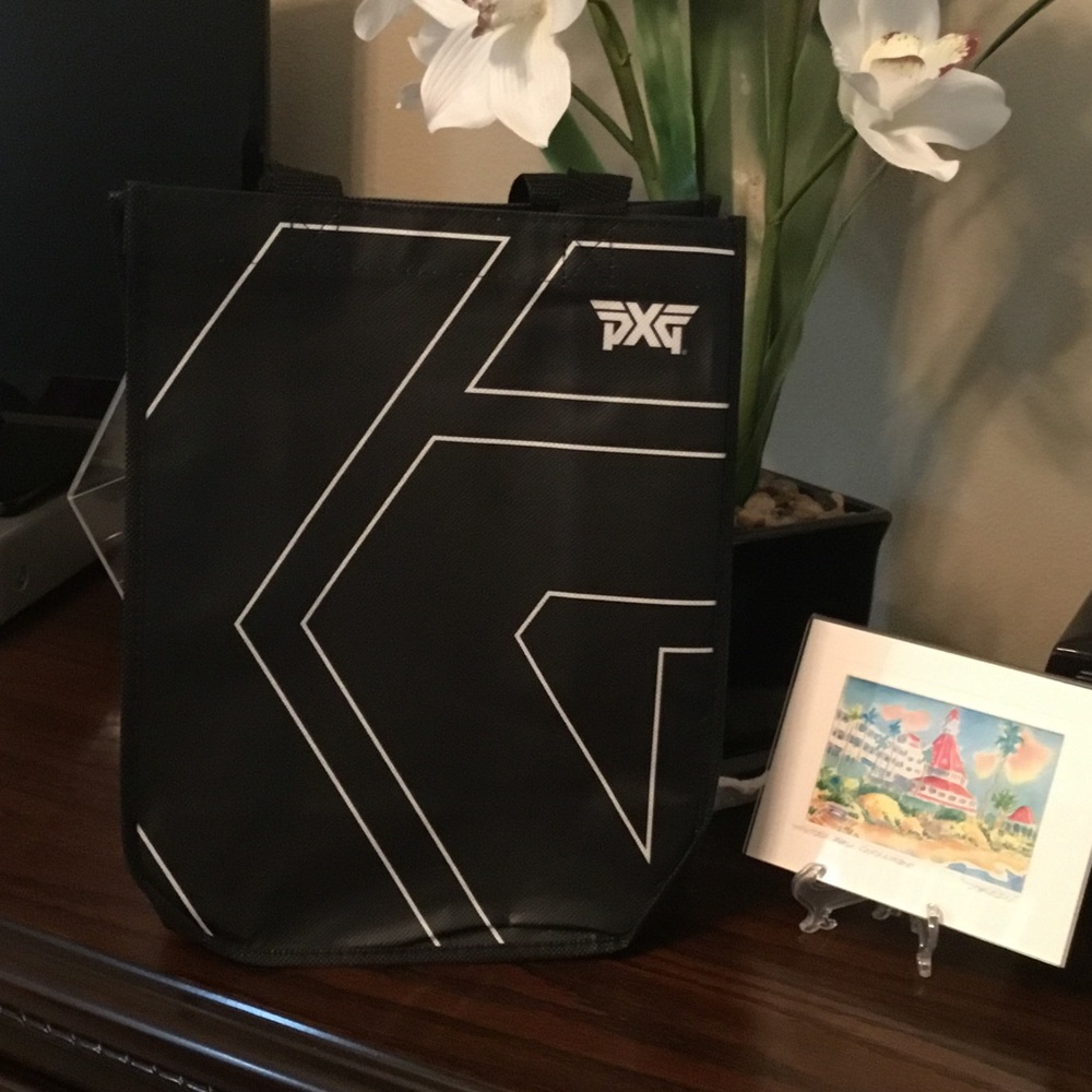 PXG Black Duffel Tote with White Graphic Accents